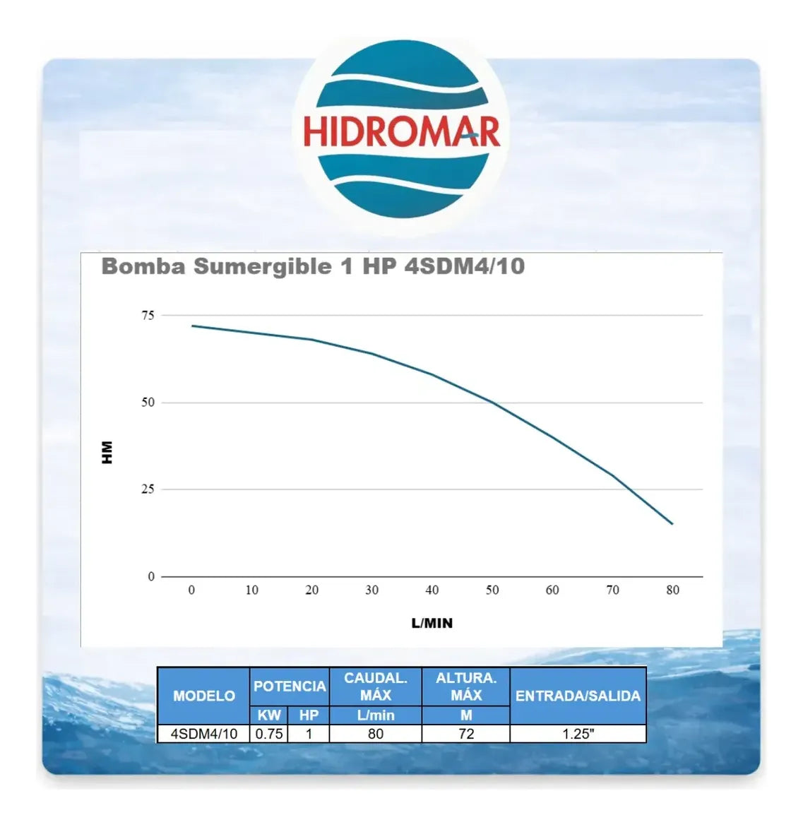 Kit Bomba de Agua Sumergible 1 HP 50 m Cable + Control Box