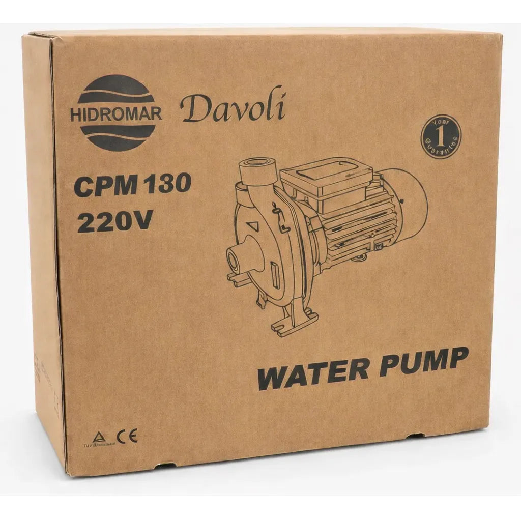 Bomba de Agua Centrífuga 0.5 HP 0.37 kW Monofásica