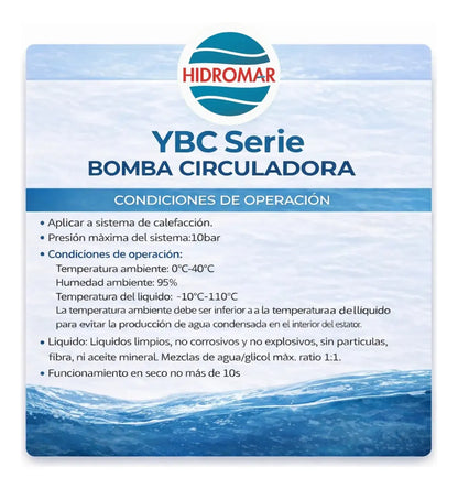 Bomba Recirculadora Agua Caliente Inergy YBC25/6G-180