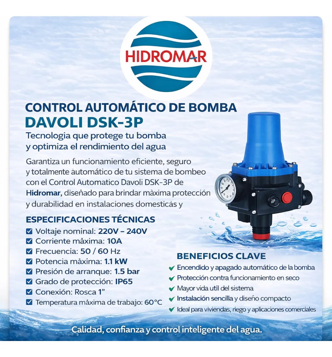 Press Control Controlador Automático Bomba de Agua