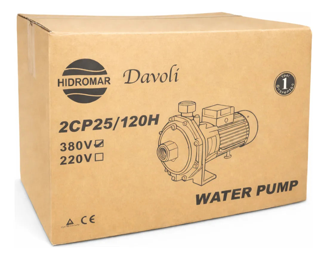 Bomba Centrífuga Presión Doble Rotor 1.5 HP 380 V Trifásica