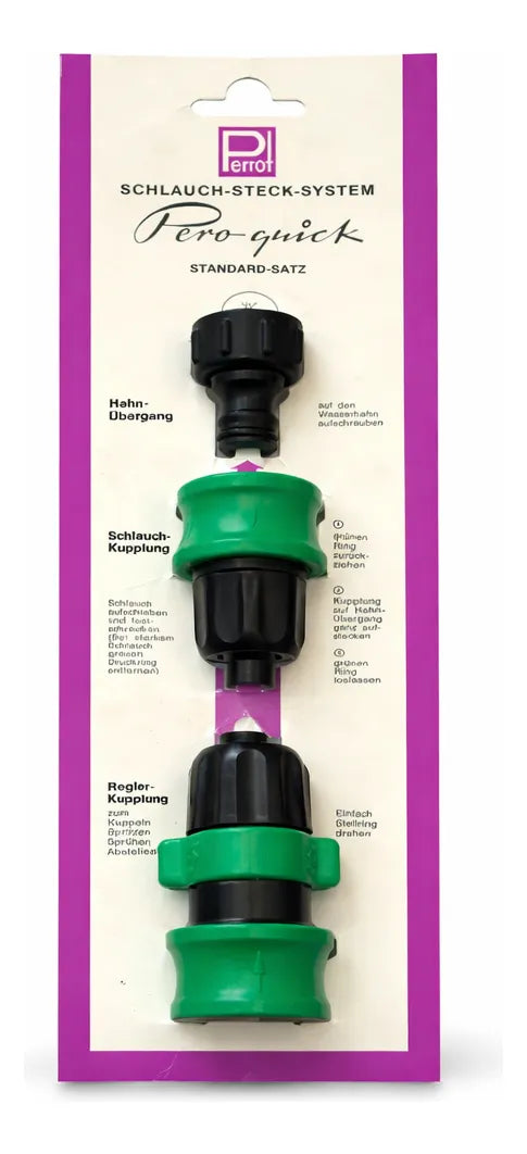 Juego Conector Rápido para Manguera 3 Piezas Perrot Alemán