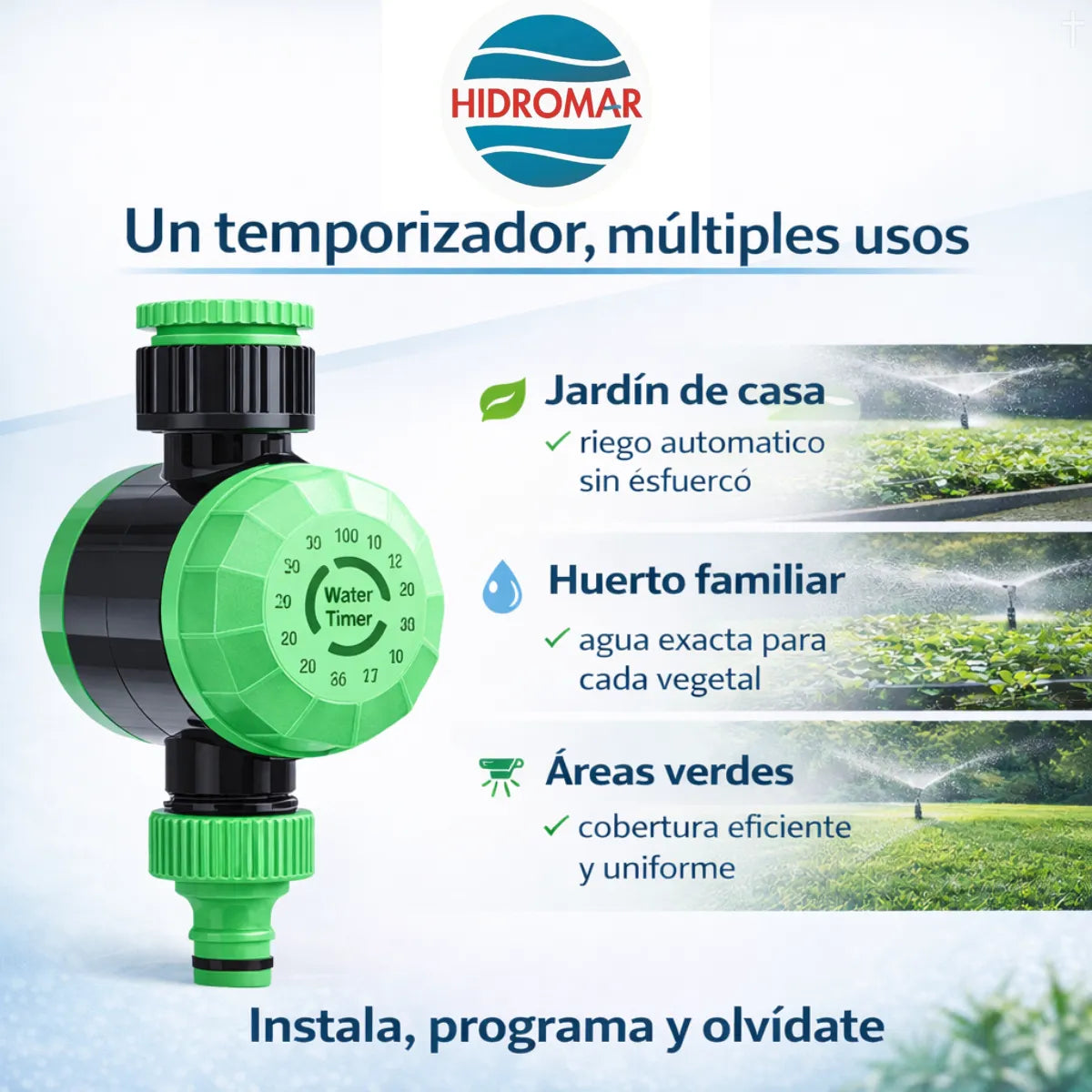 Temporizador Mecánico de Riego Automático 120 Minutos