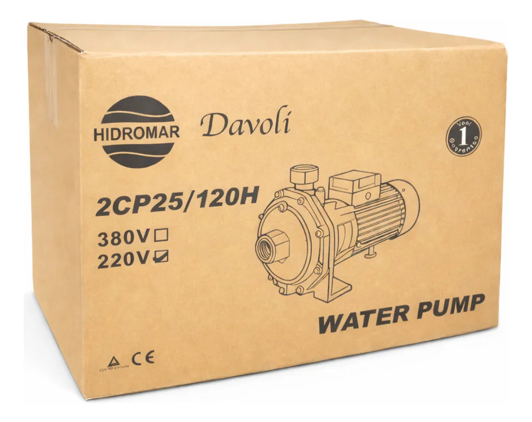 Bomba Centrífuga Presión Doble Rotor 1.5 HP Trifásica 220 V