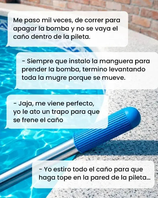 Accesorio Barre Fondo Stopper Limpiafondo Piscinas Blanco